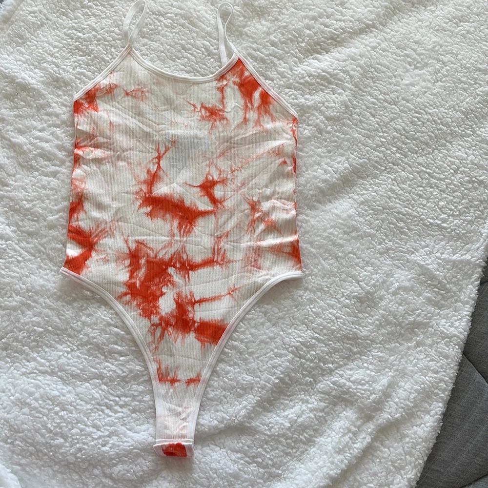 White/Orange bodysuit (thong)